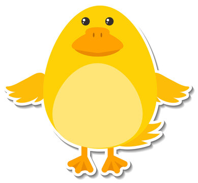 Chubby duck animal cartoon sticker