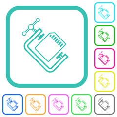 SD memory card compress outline vivid colored flat icons