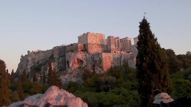 Man overlooking the Parthenon in Athens, Greece.