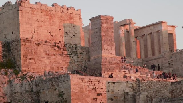 The Parthenon's position on the Acropolis dominates the city skyline of Athens, Greece.