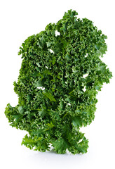 Kale salad leaves isolated on white background. With clipping path.