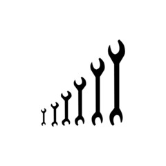 construction wrench vector icons set