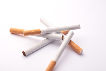 cigarettes on white background isolated
