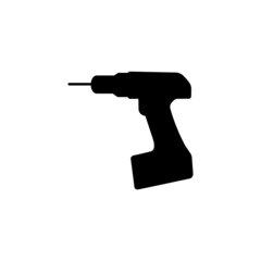 construction manual electric drill on a white background. Construction tool. Vector illustration.