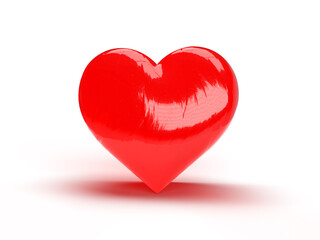 3d illustration of red heart on a white background. 3D rendering