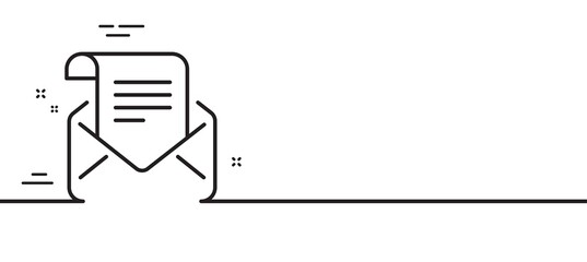 Mail newsletter line icon. Read Message correspondence sign. E-mail symbol. Minimal line illustration background. Mail newsletter line icon pattern banner. White web template concept. Vector