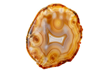 Macro stone Agate mineral on white background