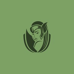 beautiful valkyrie woman logo. vector illustration for business logo or icon
