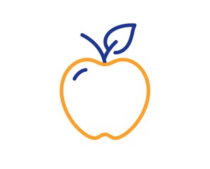 Apple line icon. Fruit food sign. Diet nutrition symbol. Colorful thin line outline concept. Linear style apple icon. Editable stroke. Vector