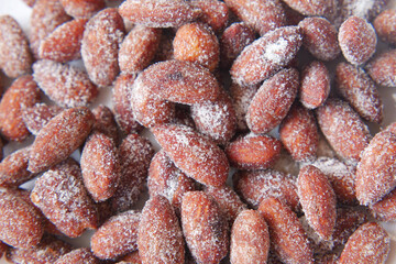 Close up of honey flavor almond nut 