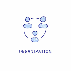ORGANIZATION icon in vector. Logotype - Doodle