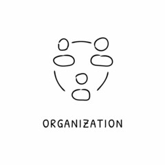 ORGANIZATION icon in vector. Logotype - Doodle