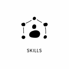 SKILLS icon in vector. Logotype - Doodle