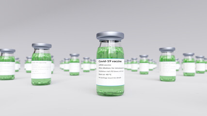 Covid-19 vaccine vials macro (fictional bottle)