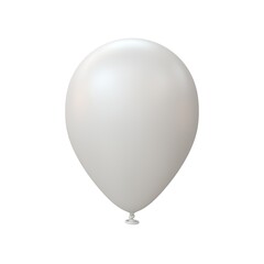 Balloon white matte on a white background, 3d render
