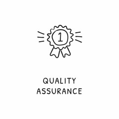 QUALITY ASSURANCE icon in vector. Logotype - Doodle