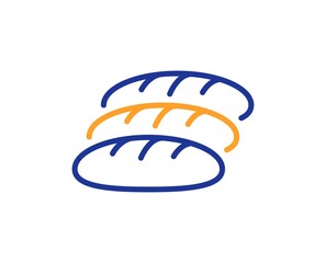 Bread line icon. Bakery food sign. Pastry baguette symbol. Colorful thin line outline concept. Linear style bread icon. Editable stroke. Vector