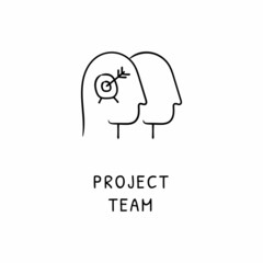 PROJECT TEAM icon in vector. Logotype - Doodle