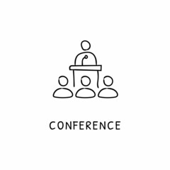 CONFERENCE icon in vector. Logotype - Doodle