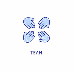 TEAM icon in vector. Logotype - Doodle
