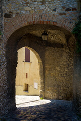 Fototapeta na wymiar Verucchio, RImini province: old typical street