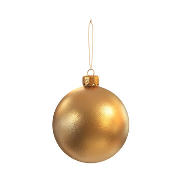 Christmas ball matte gold on a white background, 3d render