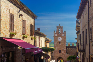 Gradara, historic town in Pesaro e Urbino province surrounded by walls