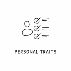 PERSONAL TRAITS icon in vector. Logotype - Doodle