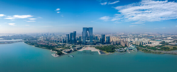 Obraz na płótnie Canvas Aerial view of Suzhou city, China