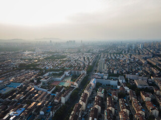 Fototapeta na wymiar Aerial photography of Zhangjiagang city scenery