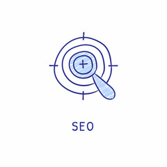 SEO icon in vector. Logotype - Doodle