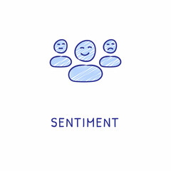 SENTIMENT icon in vector. Logotype - Doodle