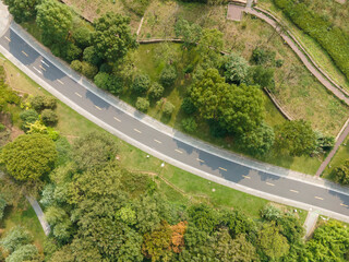 Aerial photography of China's forest road