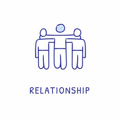 RELATIONSHIP icon in vector. Logotype - Doodle