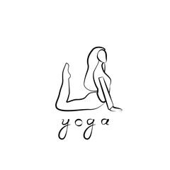 yoga logo isolated on white background. a girl does yoga