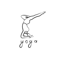 yoga logo isolated on white background. a girl does yoga
