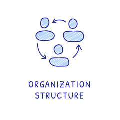 ORGANIZATION STRUCTURE icon in vector. Logotype - Doodle