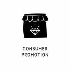 CONSUMER PROMOTION icon in vector. Logotype - Doodle