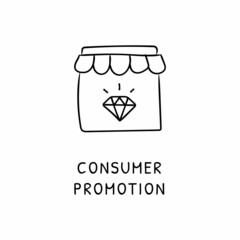 CONSUMER PROMOTION icon in vector. Logotype - Doodle