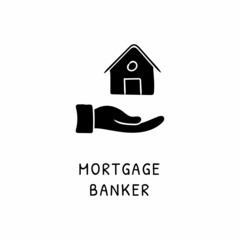MORTGAGE BANKER icon in vector. Logotype - Doodle