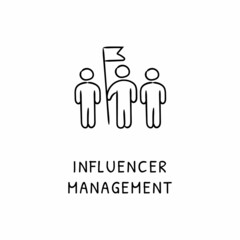 INFLUENCER MANAGEMENT icon in vector. Logotype - Doodle