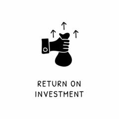 RETURN ON INVESTMENT icon in vector. Logotype - Doodle