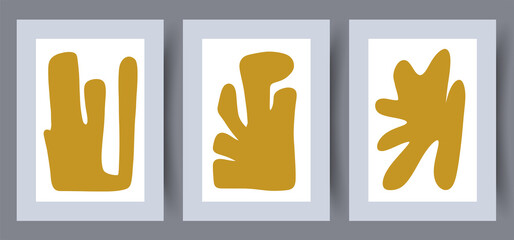 Fototapeta premium Scandinavian abstract vector print set. Minimalistic abstract wall art background for print. Scandinavian vector style.