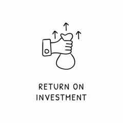 RETURN ON INVESTMENT icon in vector. Logotype - Doodle