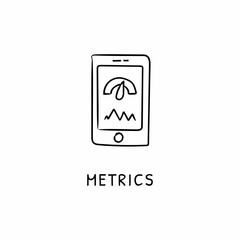 METRICS icon in vector. Logotype - Doodle
