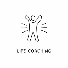 LIFE COACHING icon in vector. Logotype - Doodle