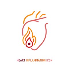 Heart inflammation, pain, angriness sign. Medical concept.