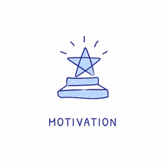 MOTIVATION icon in vector. Logotype - Doodle