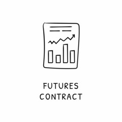 FUTURES CONTRACT icon in vector. Logotype - Doodle