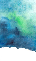 Watercolor mix of blue and green. Space and ocean theme.